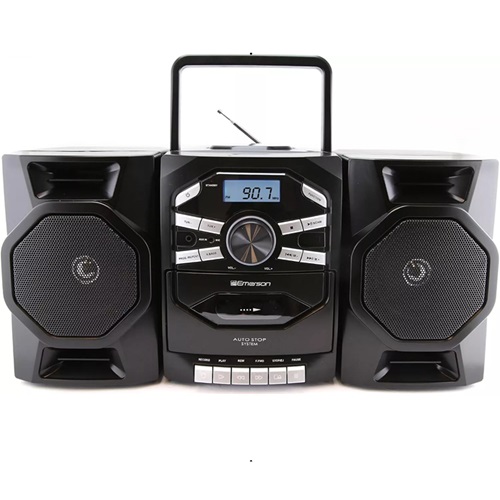 Emerson EPB-4000 Silver BT Boombox CD/Cass